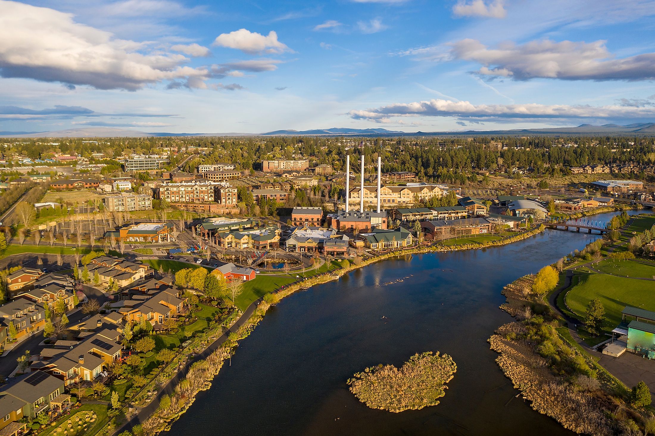Aerial view of Bend, Oregon.