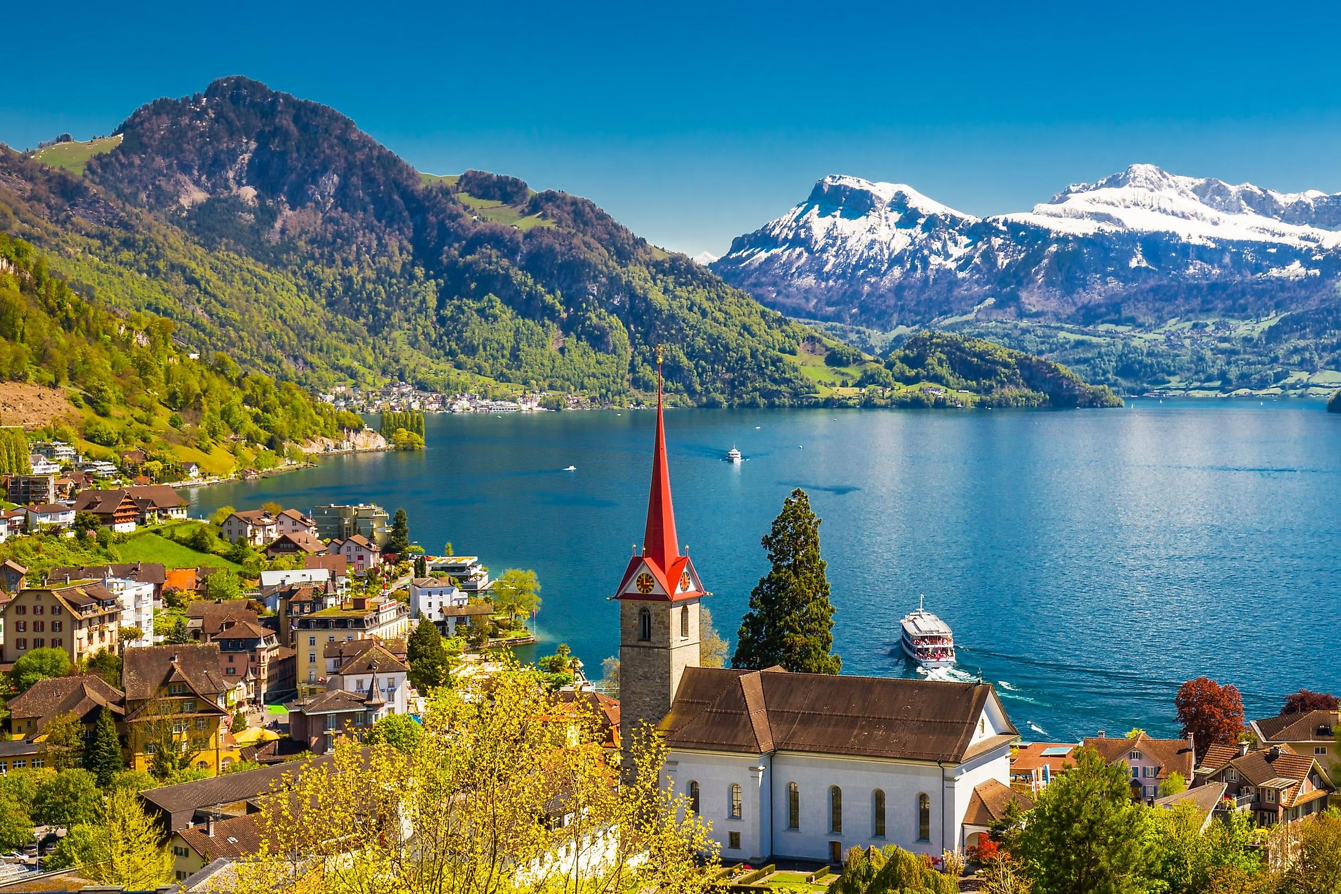Weggis village, Lake Lucerne, Switzerland. 