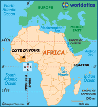 World Temperature  on African Maps  Africa Maps Cote D Ivoire Map Information   World Atlas