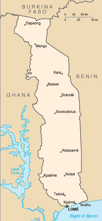 CIA map of Togo