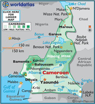 cameroon world map