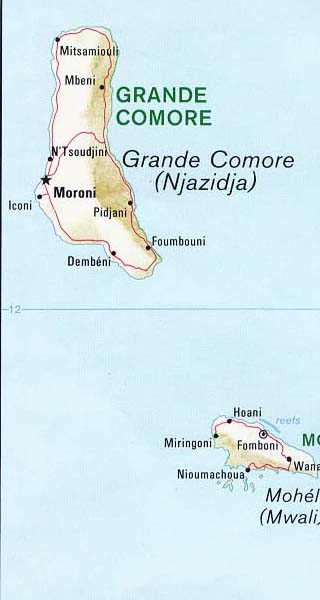 Comoros map