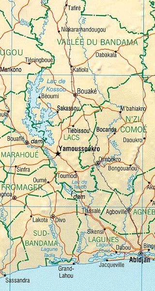 Cote d Ivoire map