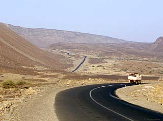 Rift Valley Faults in Desert Crossed by Road to Addis Ababa, Afar Triangle, Djibouti, Africa
