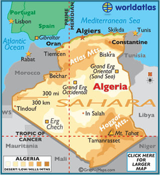 World  Atlas on African Maps  Africa Maps Algeria Map Information   World Atlas