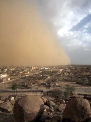 Sandstorm Approaches the Town of Teseney, Near the Sudanese Border, Eritrea, Africa