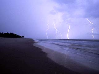 Lightning Illuminates the Coastline of Gabons Loango National Park