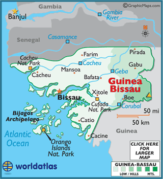 Map of Guinea-Bissau - Guinea-Bissau Map, Guinea-Bissau ...