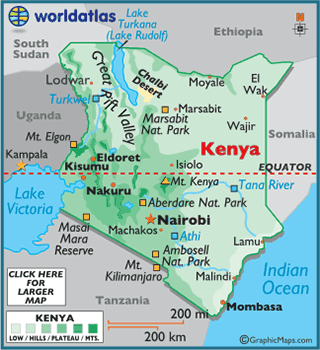 World Population  on Map Of Kenya   African Maps  Africa Maps Kenya Map Information   World