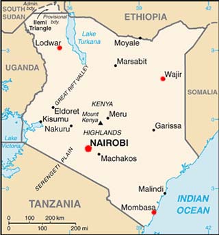Kenya latitude and longitude map