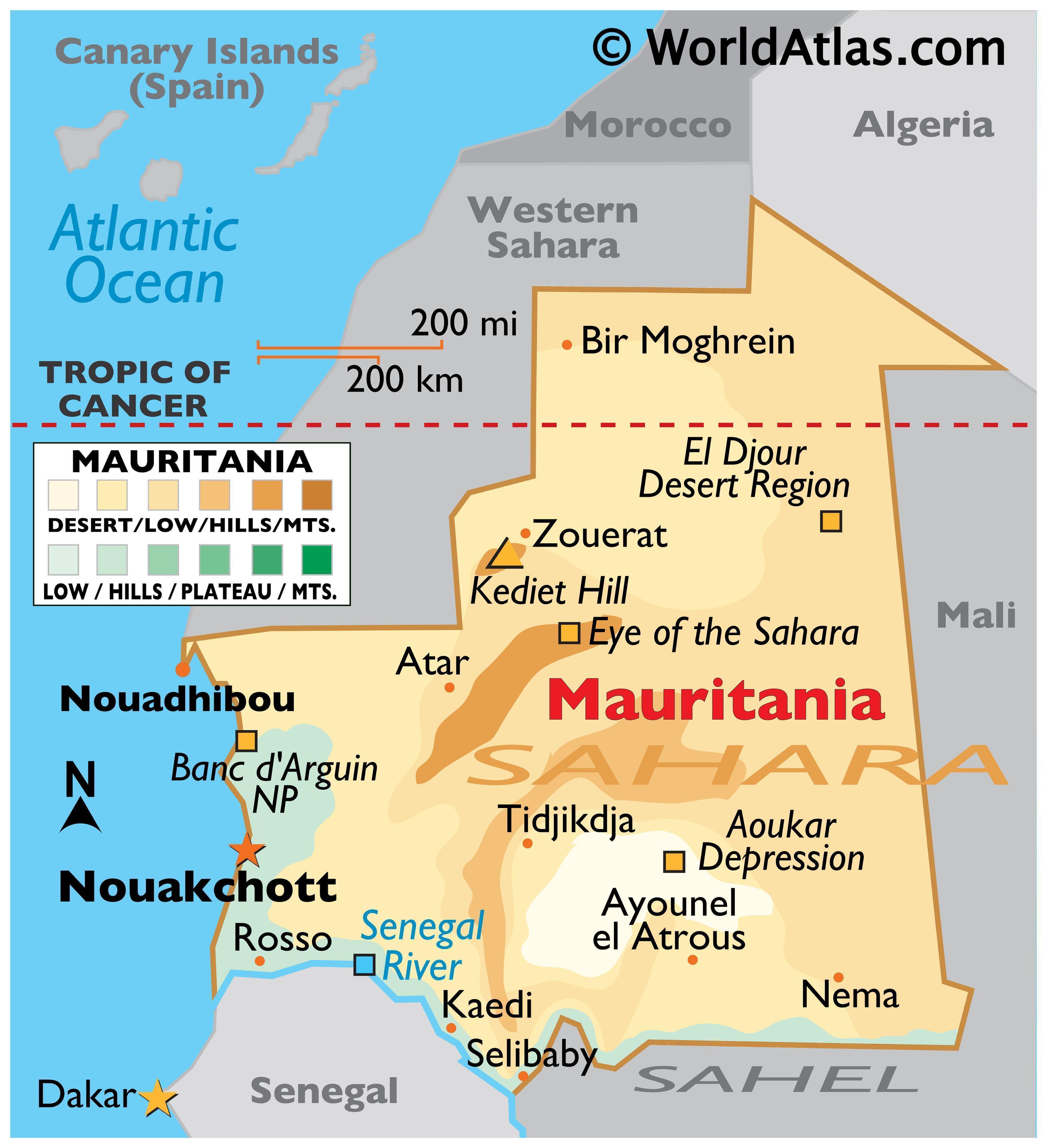 Map of Mauritania