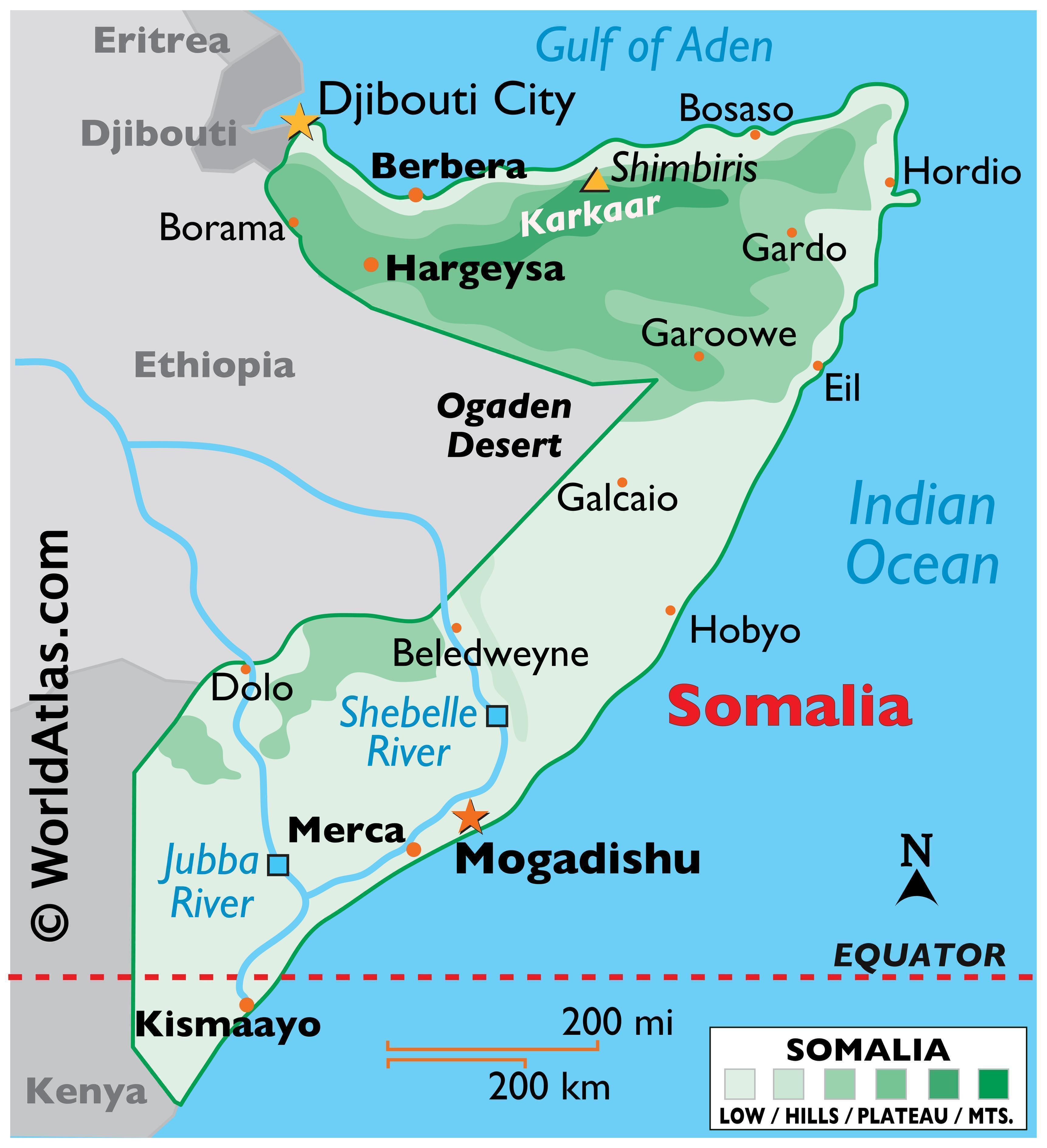 map of somalia in africa. Map of Somalia