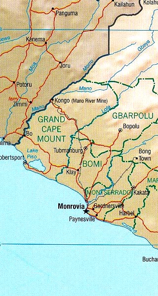 Liberia map