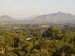 Malawi, Zomba, View over the Town of Zomba from the Lower Slopes of Zomba Plateau