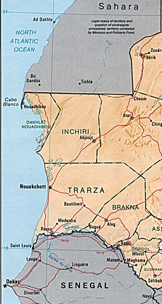 Mauritania map