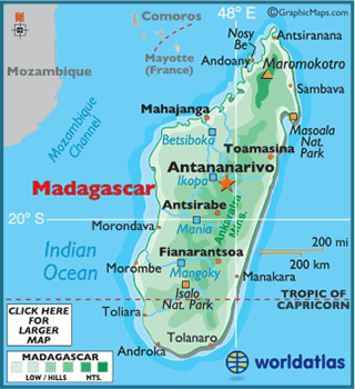 Current World  on African Maps  Africa Maps Madagascar Map Information   World Atlas