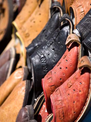 Traditional Slippers in Souk, Essaouira, Morocco, North Africa, Africa