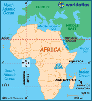 locator map of Mauritius