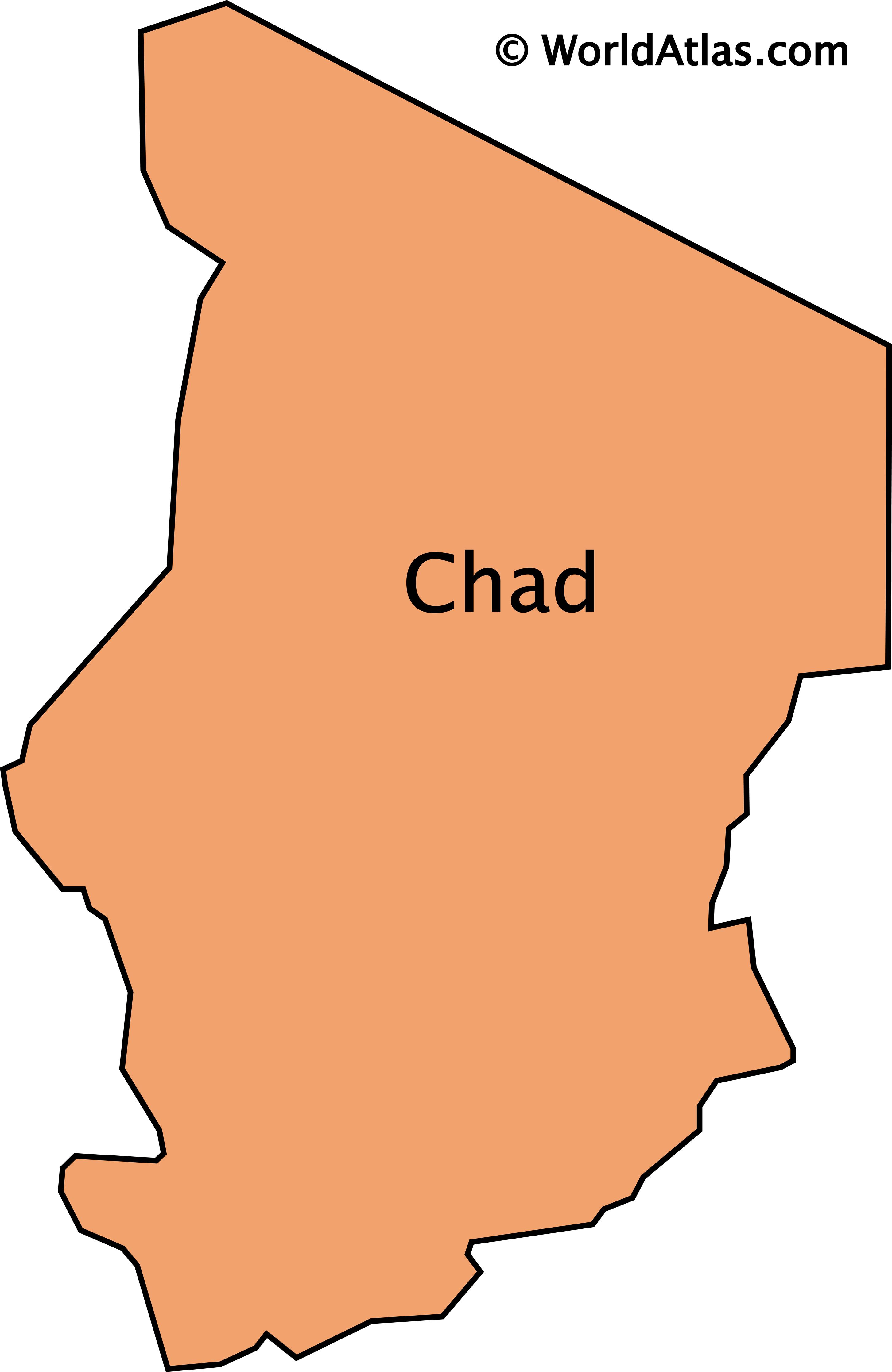 world map of chad. print this Outline Map of Chad