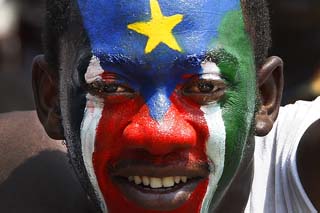 face painted flag