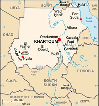 Sudan latitude and longitude map