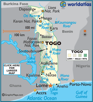 print this Map of Togo