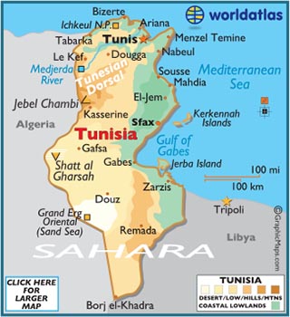 Map of Tunisia