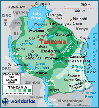 Map of Tanzania