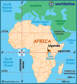 locator map of Uganda