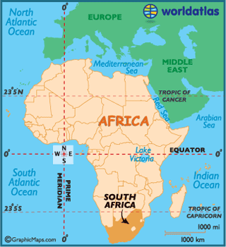 Labeled World  on African Maps  Africa Maps South Africa Map Information   World Atlas