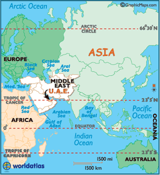 locator map of United Arab