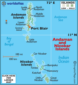map of Andaman & Nicobar Islands