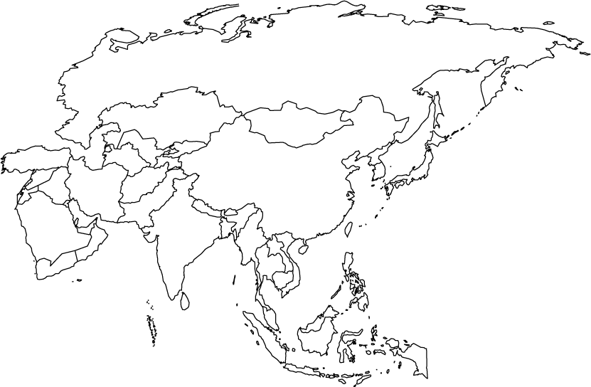 Map Of South Asia Outline. Outline Map of Asia