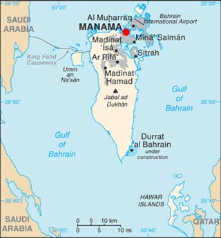 Bahrain latitude and longitude map