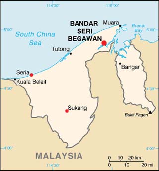 Brunei latitude and longitude map