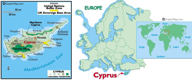 maps of cyprus. Map of Cyprus, Mt Olympus Map