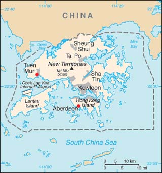 Hong Kong latitude and longitude map