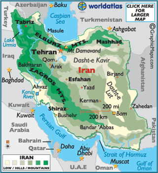 map of Iran