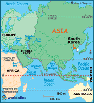 worldatlas.comlocator map of South Korea worldatlas.comlocator map of South Korea
