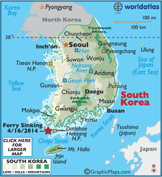 Korea South Map