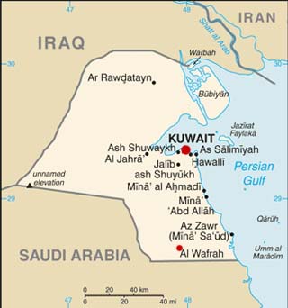 Kuwait latitude and longitude map