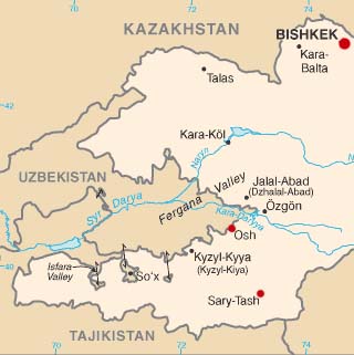 Kyrgyzstan latitude and longitude map