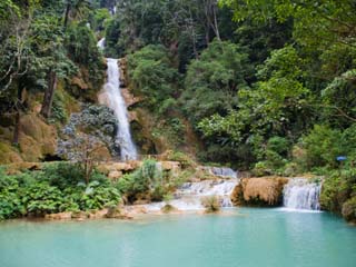 Kuang Si Waterfalls, Luang Prabang, Laos, Indochina, Southeast Asia, Asia