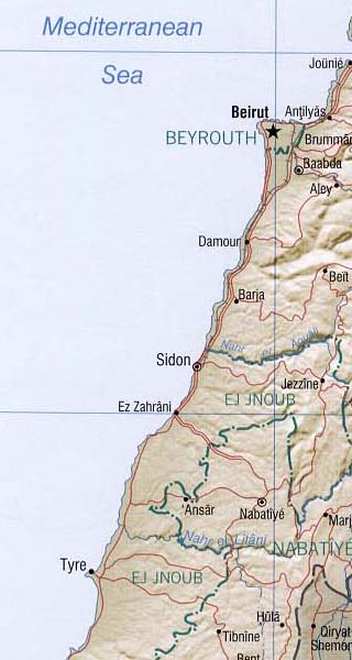 Lebanon map