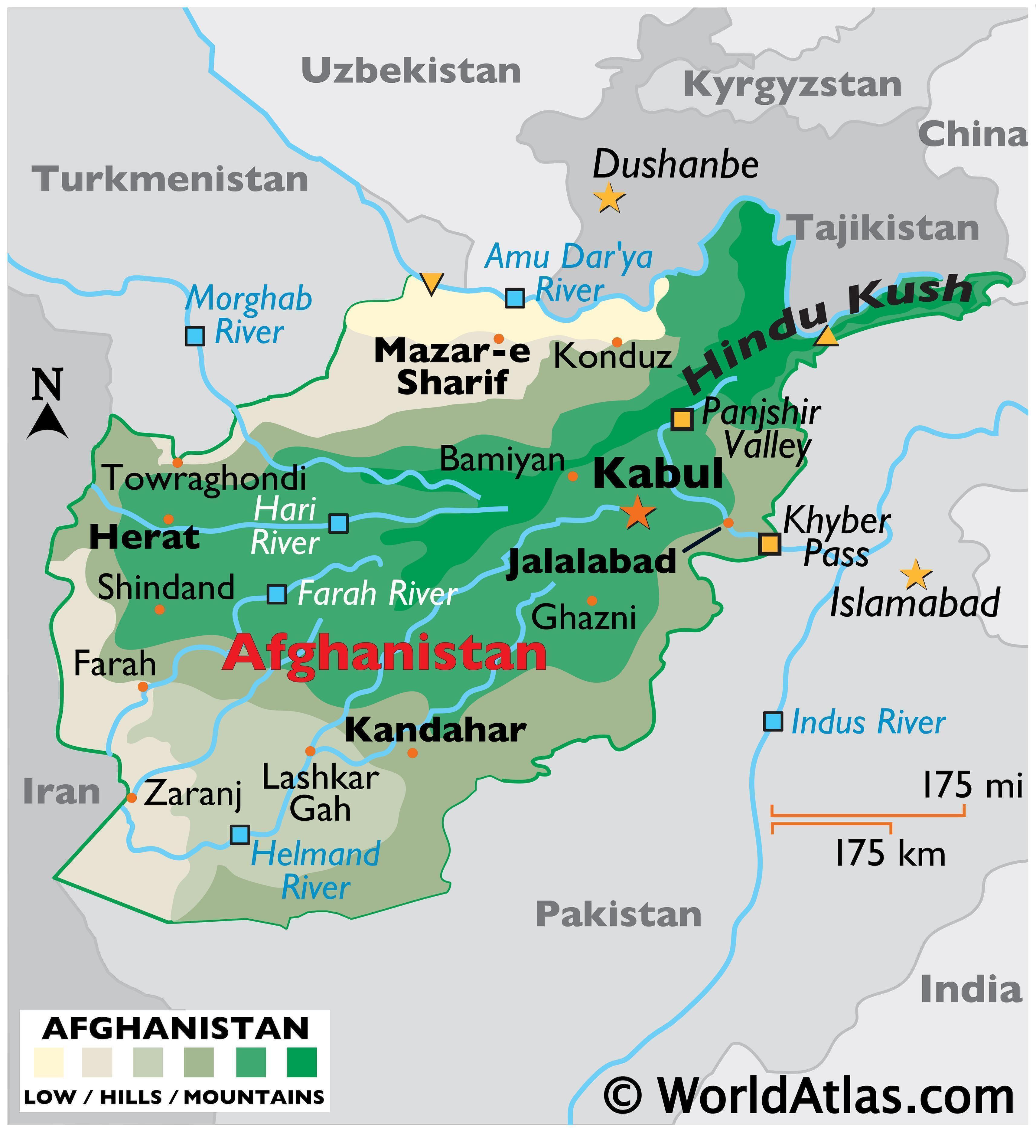 Color Map of Afghanistan Color Map of Afghanistan