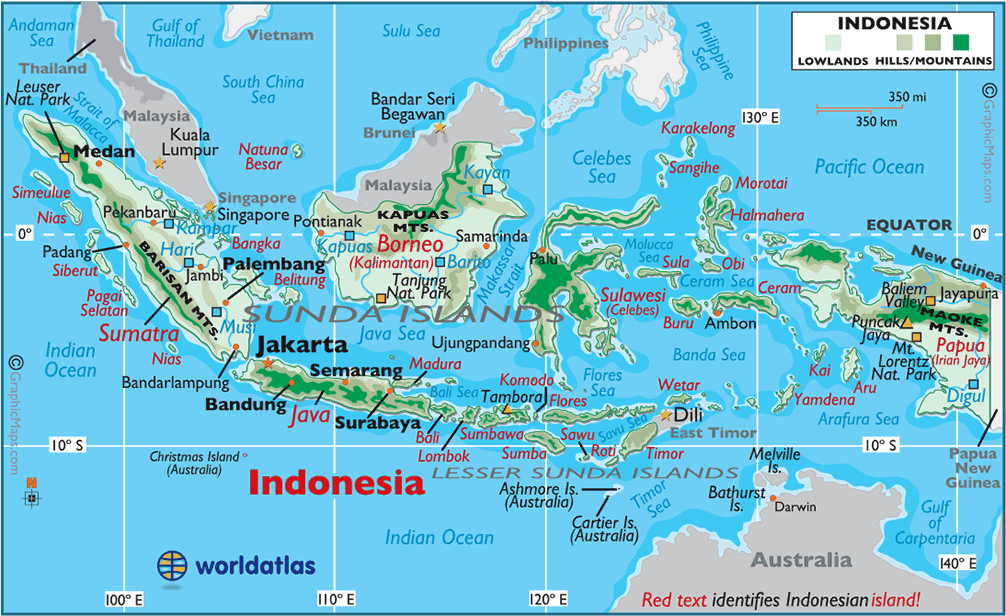 Download this Large Indonesia Map Color Malaysia Area picture