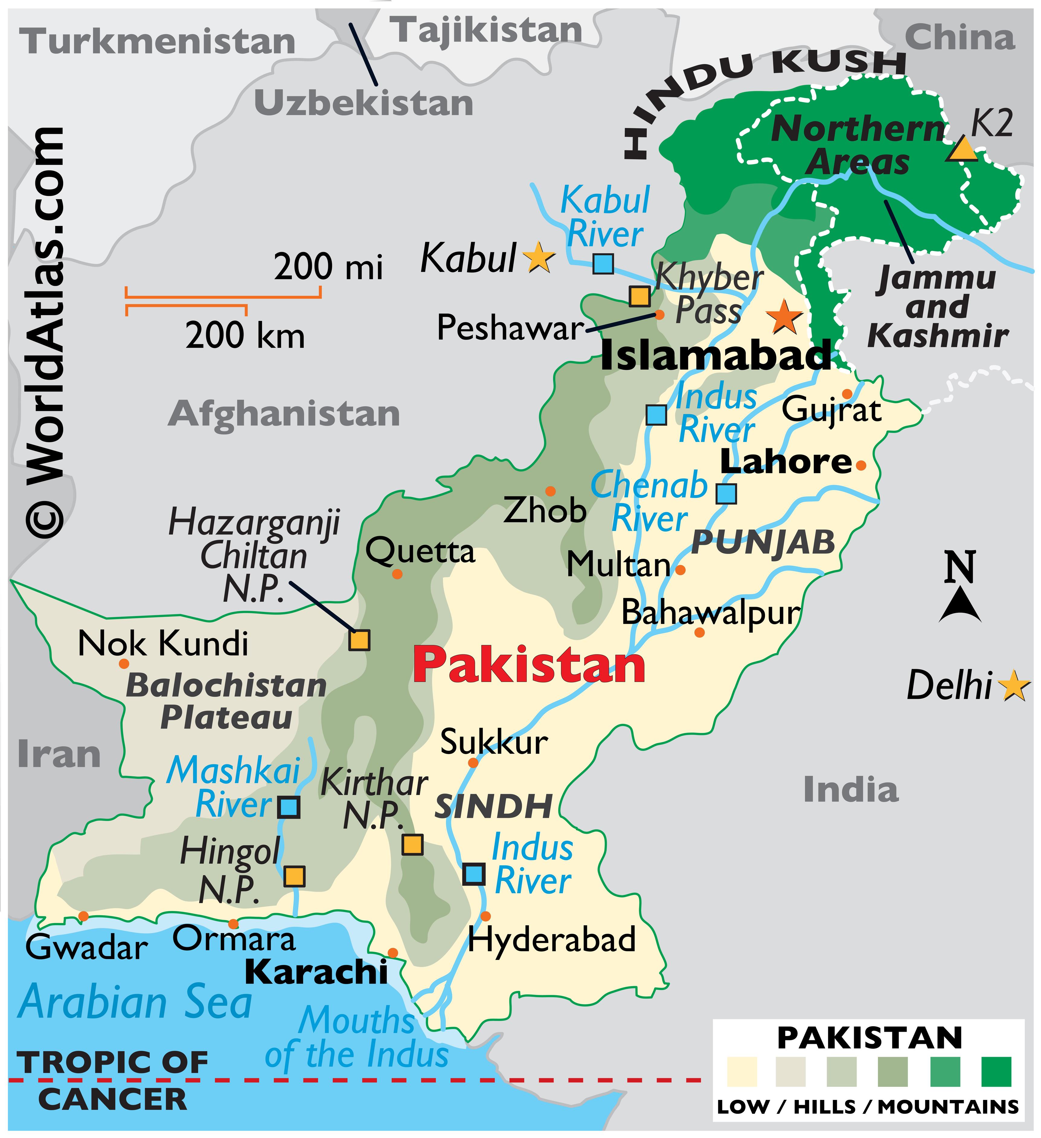 Pakistan Large Color Map