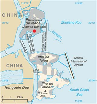 Macau latitude and longitude map
