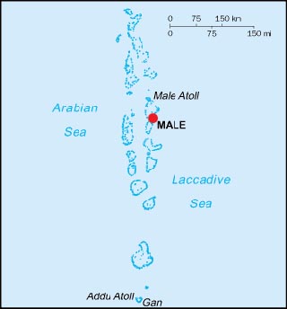 Maldives latitude and longitude map