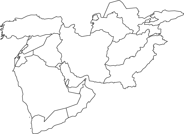 middle east map quiz: middle east outline map